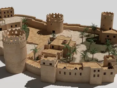  ancient desert fort 3D model
