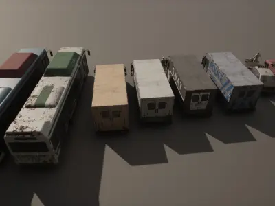 Vehicle Pack Low-poly 3D model