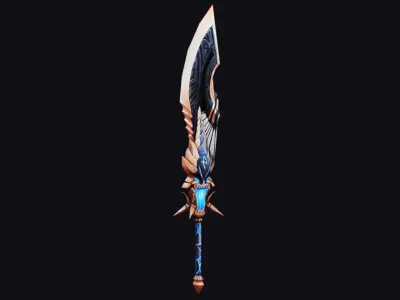Sword Demonic Dark Saber Magical Blade Cutting Melee Rapier Low-poly 3D model