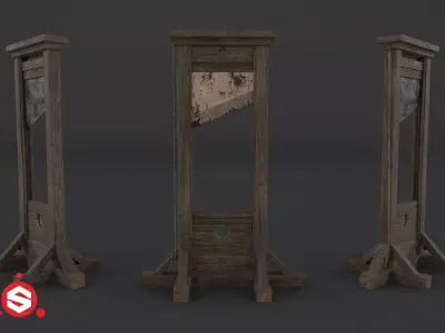 Medieval Guillotine PBR 1 Low-poly 3D model