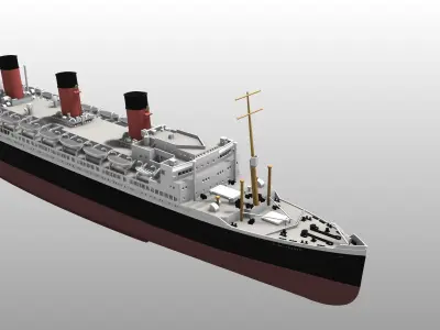 SS ILE DE FRANCE French ocean liner 1927 print ready model 3D print model