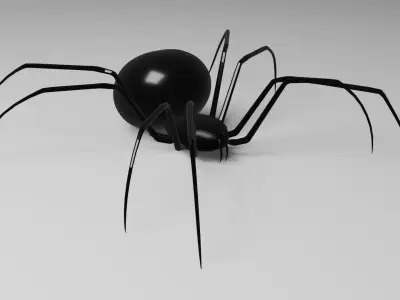 Simple Black Widow Spider Low-poly 3D model