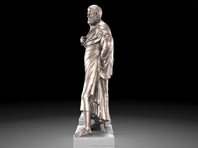 Sophocles statue collection Low-poly 3D model