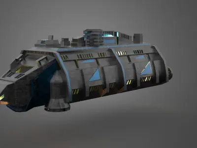 Cargo Space ship Carrier Free low-poly 3D model