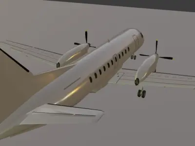 SAAB 340 and 3D Cockpit low poly model with generic livery Low-poly 3D model