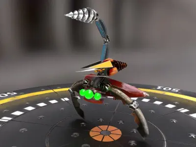 Miniboss Droid Low-poly 3D model