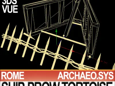 Ancient Rome Ship Prow Tortoise Siege Machinery 3D model