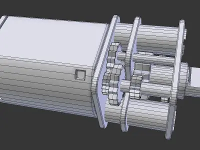 Electric motor with reducer 3D model