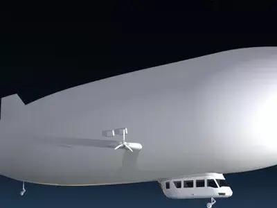 Zeppelin airship flying in sky 3D model