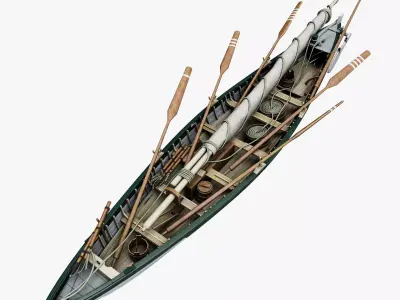Whaling Boat Low-poly 3D model