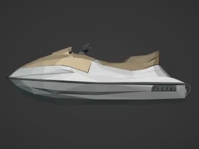 LowPoly JetSki -- Ready for 3D Printing Low-poly 3D model