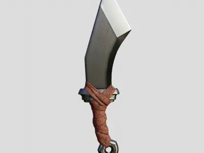 Fantasy Knife kukri Low-poly 3D model