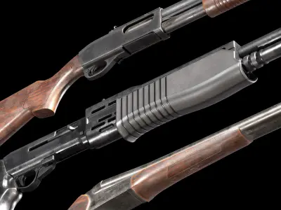 SHOTGUN PACK LOW-POLY PBR Low-poly 3D model