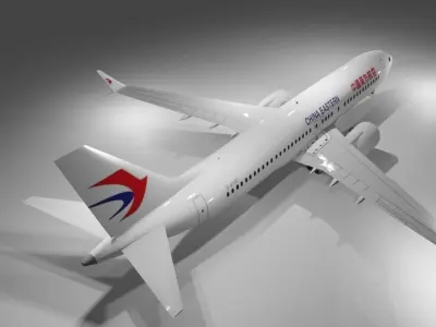 China Eastern Boeing 737 max 8 3D Model with cockpit Low-poly 3D model