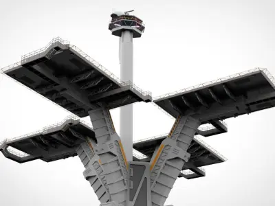 sci-fi landing platform 3 3D model
