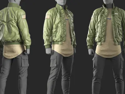Mens Outfit 8 - Marvelous Designer with Video Process 3D model