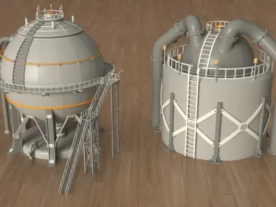 Industrial Tanks - part - 4 - 30 pieces 3D model