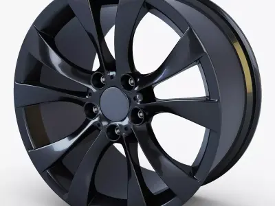 Style 227 wheel black Mid Poly Low-poly 3D model