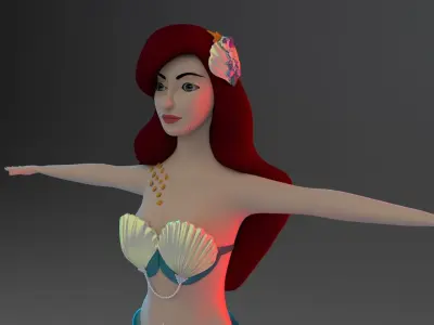 Mermaid 3d model little 3D model