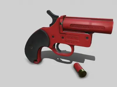 Flare Gun Low-poly PBR Free low-poly 3D model