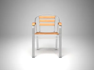 Aluminum Wood Chair 3D model