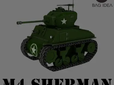 Mini Tank Low-poly 3D model