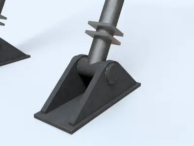 Masonry wall propping system support rod Low-poly 3D model