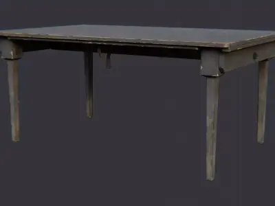 USA Barracks Wooden Table Low-poly 3D model