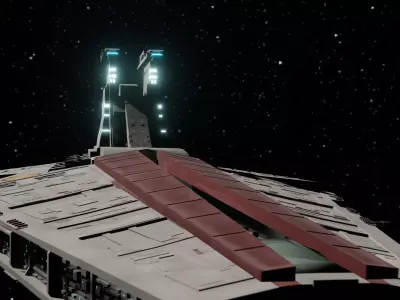 Venator-class Star Destroyer Hangar and Exterior 3D model