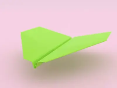 paper airplane animation 3D model