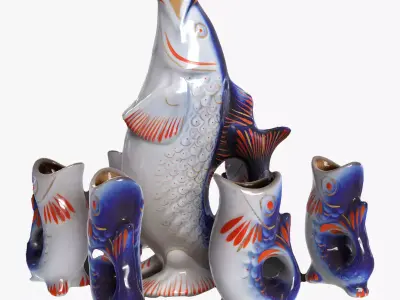 Fish Statuette Low-poly 3D model