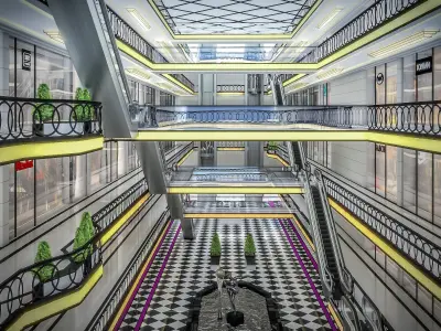 Shopping Mall interior 3D model