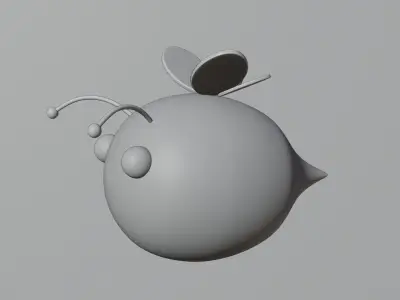 Cute Stylized Bee 3D Model - Low Poly Flying Insect Design 3D model