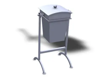 Trash can wrought iron 3D model