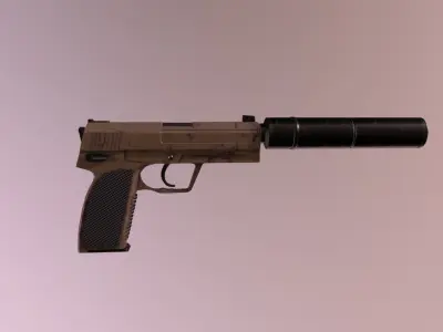 USP-S Sand Low-poly 3D model