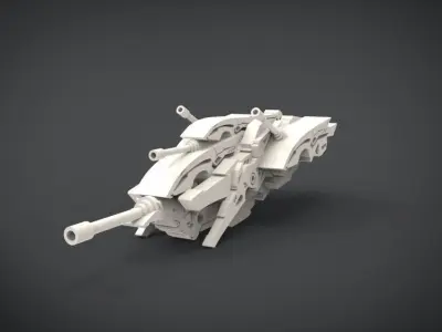 5 SpaceShip Collection 01 Low-poly 3D model
