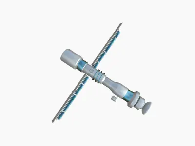 Satellite C03 White Blue - SciFi Space Design Low-poly 3D model