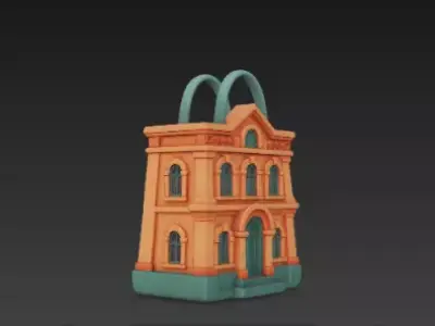 3D Shopping Mall Bag Architecture Black Friday 3D print model