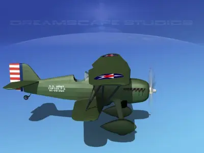 Curtiss P-6E Hawk V09 3D model