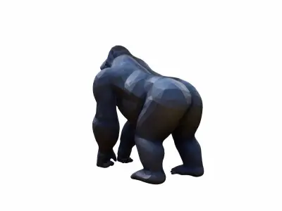 Portrait Powerful Dominant Gorilla  3d Render 3D model