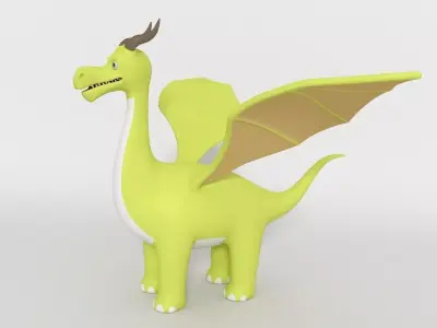Cartoon Dragon  Low-poly 3D model