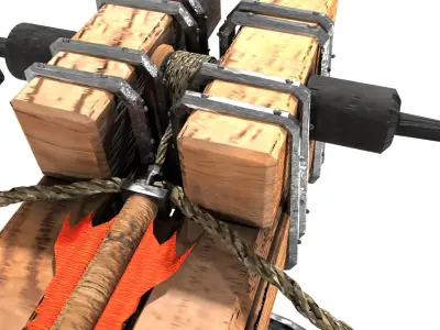 Low Poly Balista with Arrow Holder - 2K Textured 3D Model Low-poly 3D model