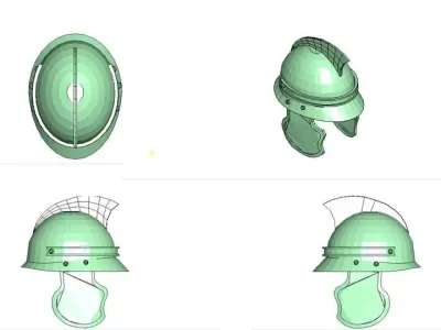 Ancient Combat Helmet - Roman Centurion 3D model