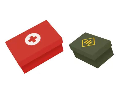 Medic and Ammo Box - Hand Painted Free 3D model