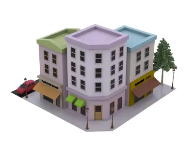 Commercial house 3D modeling source 3D print model