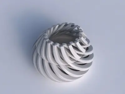 Bowl cylindrical with twisted sharp muscle structures streche... 3D model