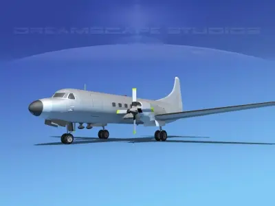 Convair CV-580 Bare Metal 3D model
