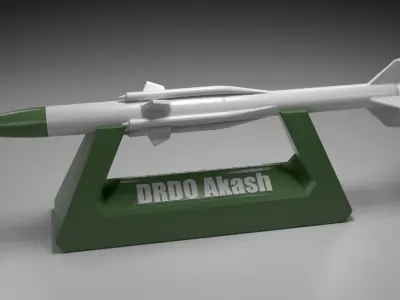Rocket Missile DRDO Akash Low-poly 3D model
