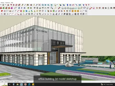 3d commercial building with Master plan collection 3 