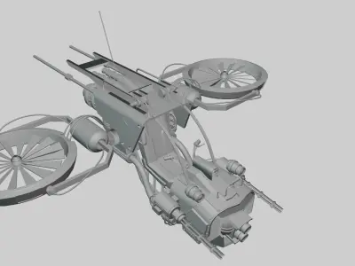 Drone robot with two wings Free 3D model
